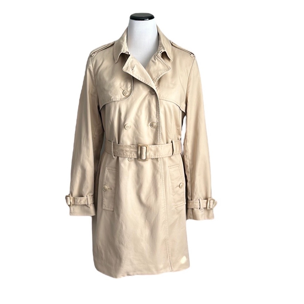 Tommy Hilfiger Women’s Solid Double-Breasted Trench Coat Tan Size XL - Picture 1 of 15